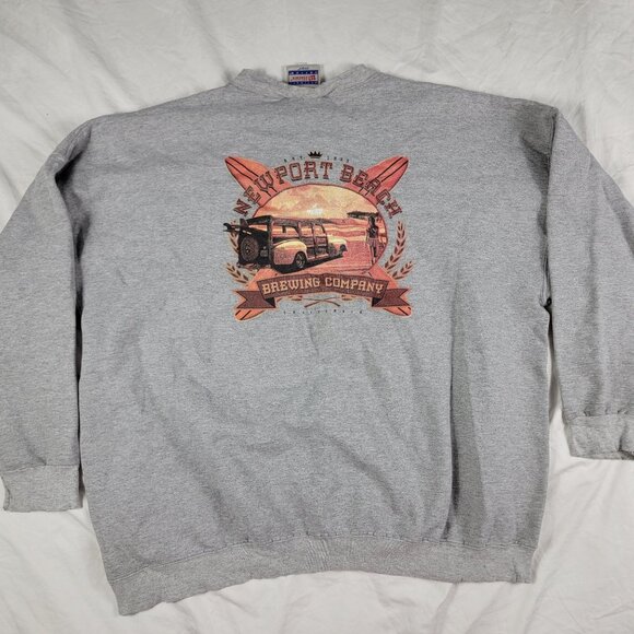 Newport Beach Brewing Company California Mens 2XL Gray Sweater Pullover Casual - Picture 1 of 11